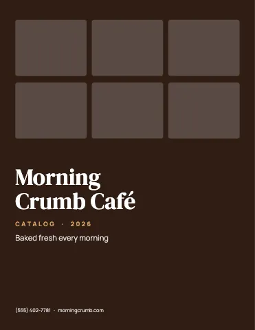 Café & bakery product cards catalog template
