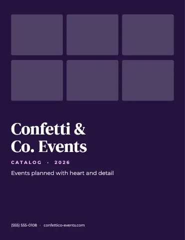 Event planner product cards catalog template
