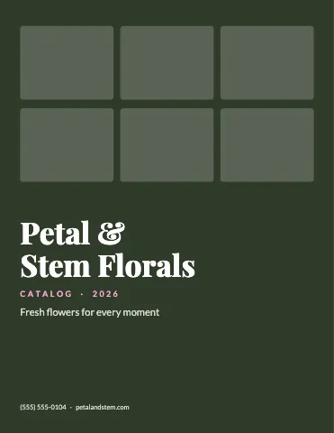 Florist product cards catalog template