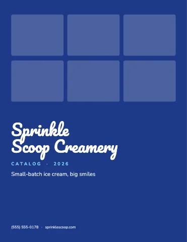 Ice cream shop product cards catalog template