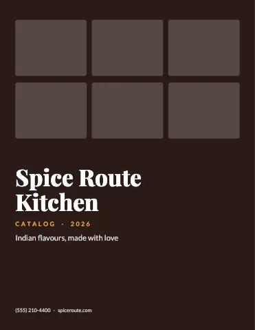 Indian restaurant product cards catalog template