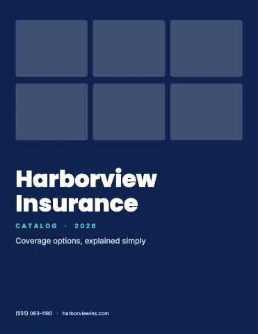 Insurance agency product cards catalog template