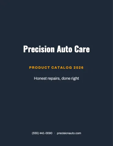 Auto repair classic catalog template