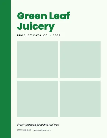 Juice & smoothie bar line sheet template