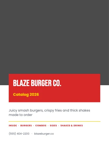 Burger joint modern catalog template