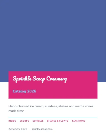 Ice cream shop modern catalog template