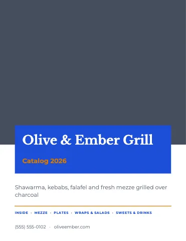 Mediterranean grill modern catalog template