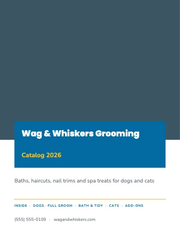 Pet grooming modern catalog template