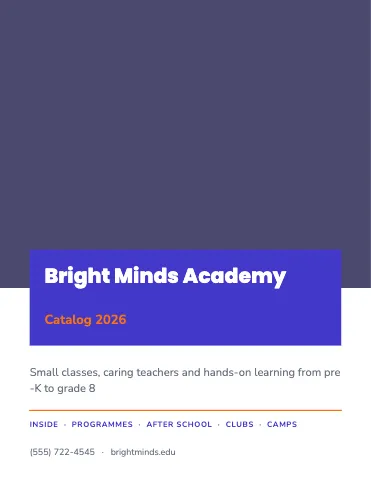 School & education modern catalog template