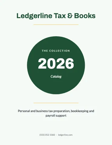 Accounting & tax zigzag catalog template