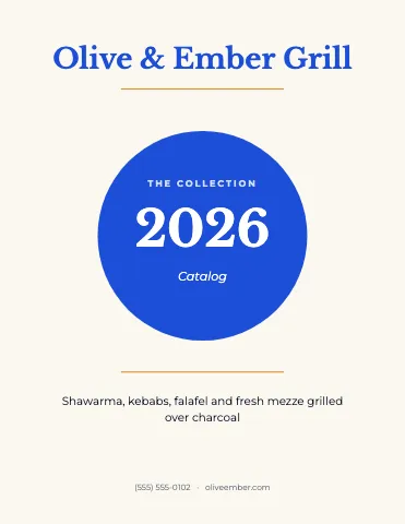 Mediterranean grill zigzag catalog template