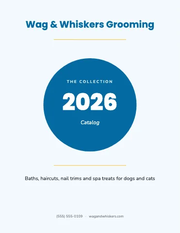 Pet grooming zigzag catalog template