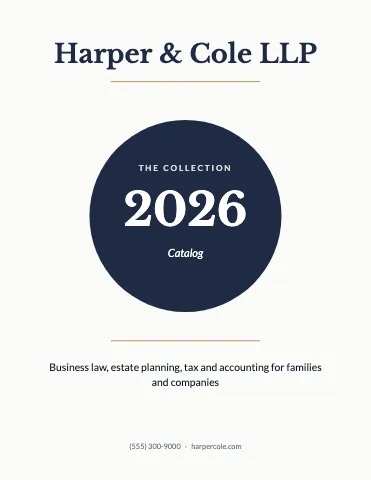 Law & finance zigzag catalog template