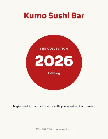 Sushi bar zigzag catalog template