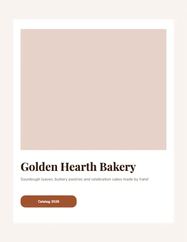 Bakery product cards catalog template