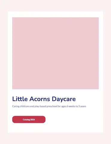 Daycare & preschool product cards catalog template