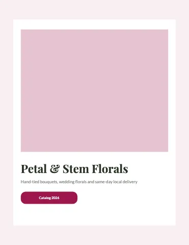 Florist product cards catalog template