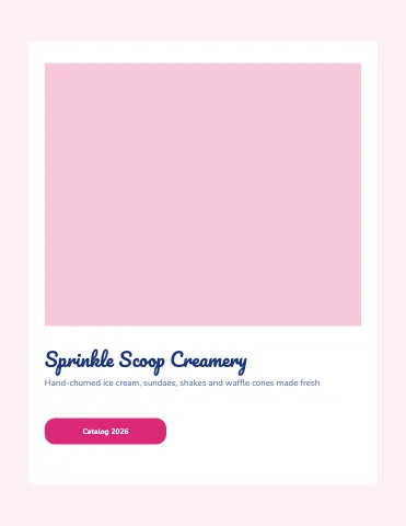 Ice cream shop product cards catalog template