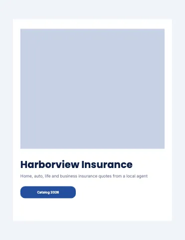 Insurance agency product cards catalog template