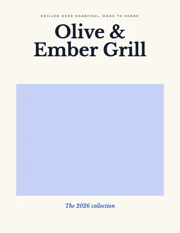 Mediterranean grill editorial catalog template