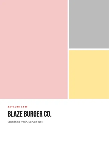 Burger joint product grid catalog template