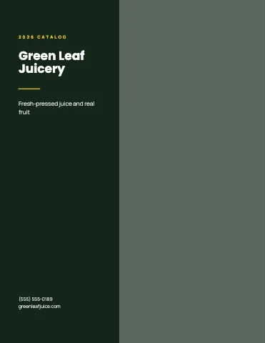 Juice & smoothie bar split pages catalog template