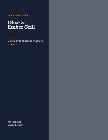 Mediterranean grill split pages catalog template