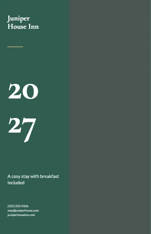 Hotel & B&B sidebar calendar template