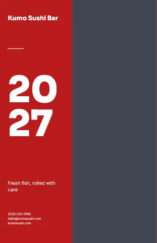 Sushi bar sidebar calendar template