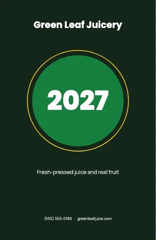 Juice & smoothie bar tiles calendar template