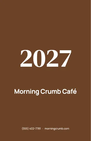Café & bakery wall calendar template