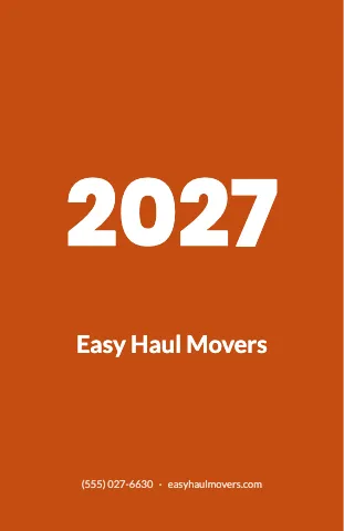 Moving company wall calendar template