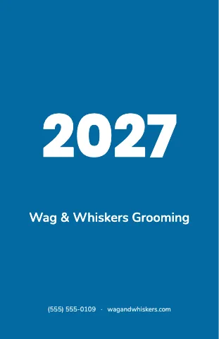 Pet grooming wall calendar template