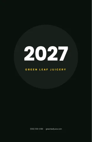 Juice & smoothie bar midnight calendar template