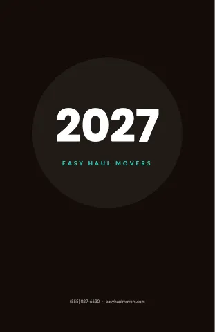 Moving company midnight calendar template