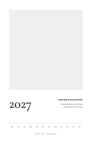 Luxury homes minimal calendar template