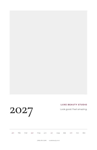 Salon & spa minimal calendar template