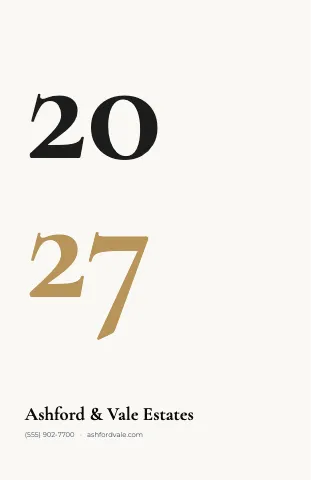 Luxury homes big numeral calendar template