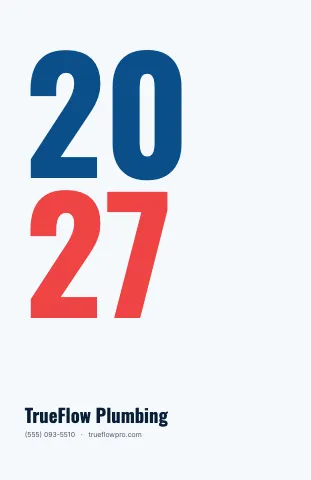 Plumbing & HVAC big numeral calendar template