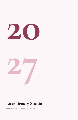 Salon & spa big numeral calendar template