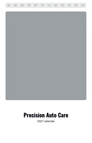 Auto repair month tabs calendar template