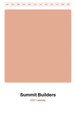 Contractor & construction month tabs calendar template