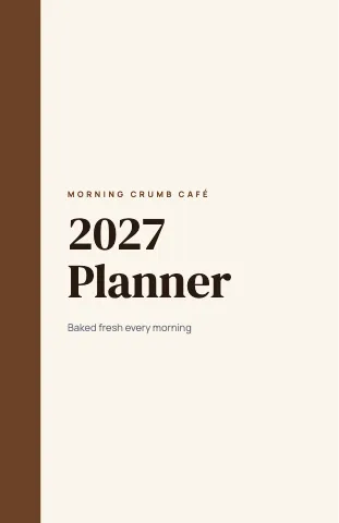 Café & bakery week rows calendar template