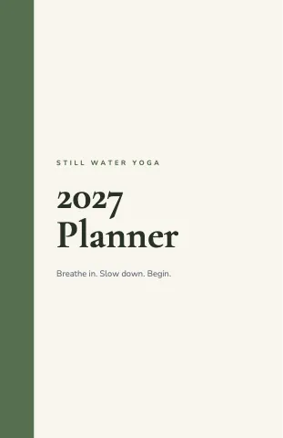 Yoga studio week rows calendar template