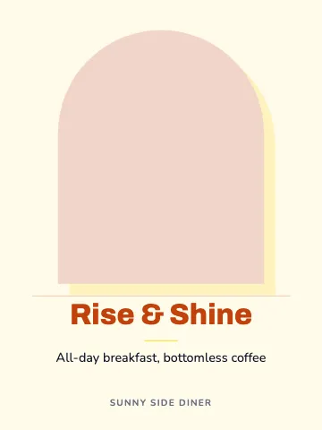 Breakfast diner arch canvas print template