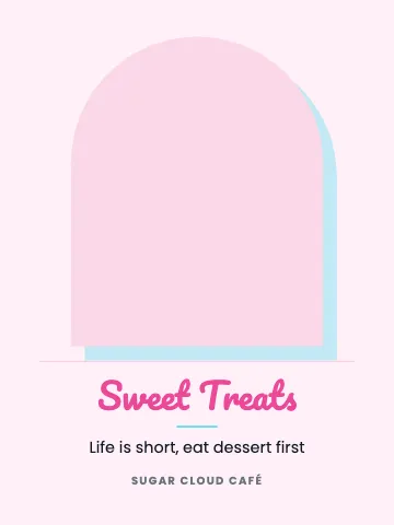Desserts & boba arch canvas print template