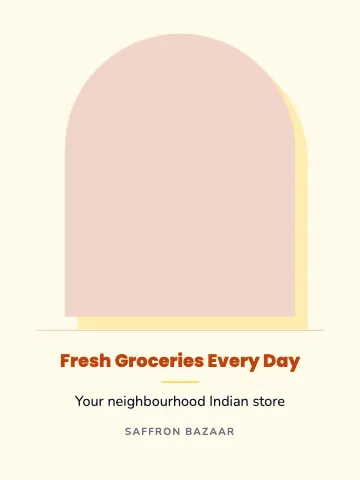 Indian grocery arch canvas print template