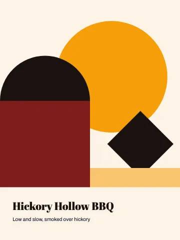 BBQ smokehouse bauhaus shapes canvas print template