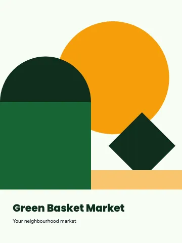 Grocery & market bauhaus shapes canvas print template