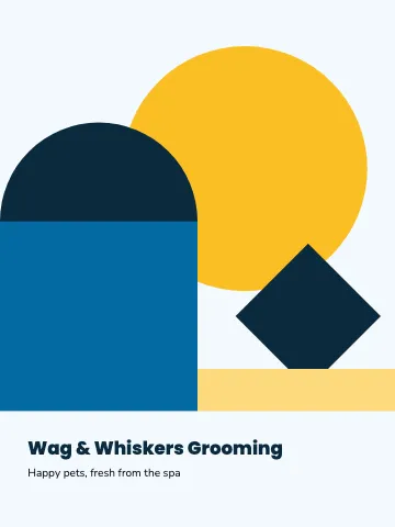 Pet grooming bauhaus shapes canvas print template